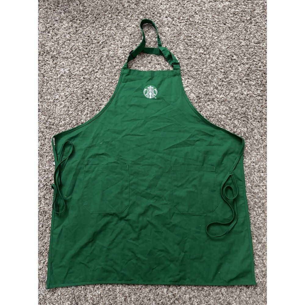 Starbucks Barista Apron Green Uniform Embroidered Siren Logo Two Pocket 11010737